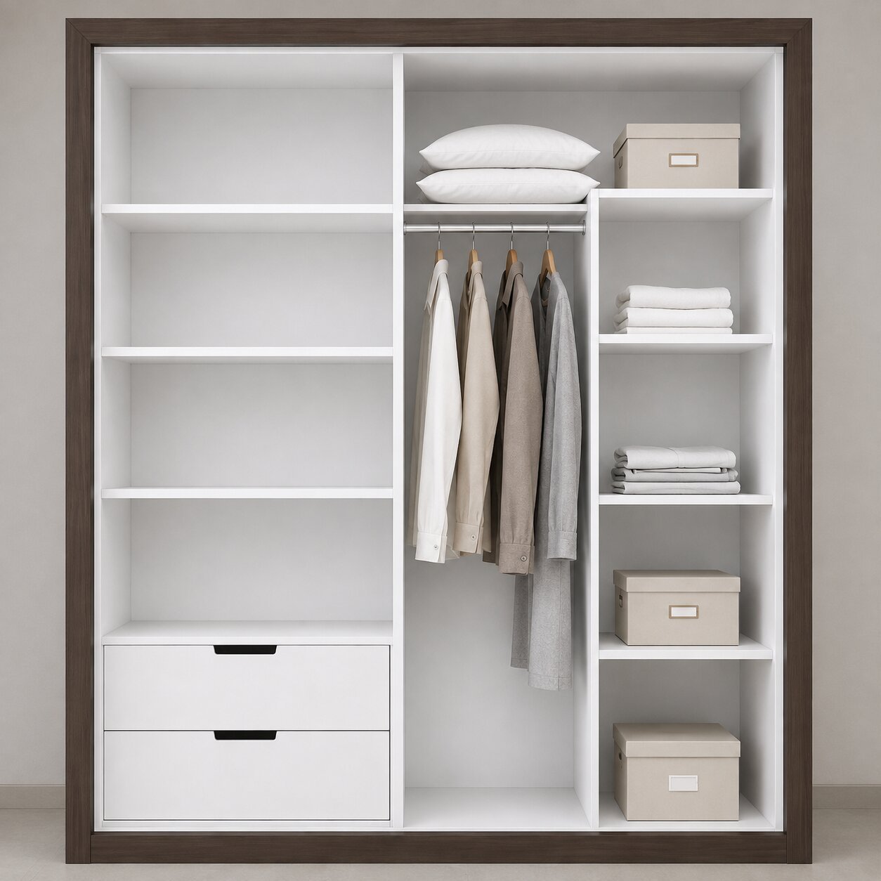 Sliding Door Wardrobe – Bitter Chocolate & Champagne Finish