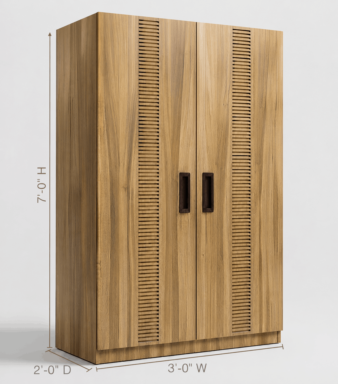 Modern Design 2 Door Wardrobe with Drawers – Honey Oak with Chocolate Accents - image 6