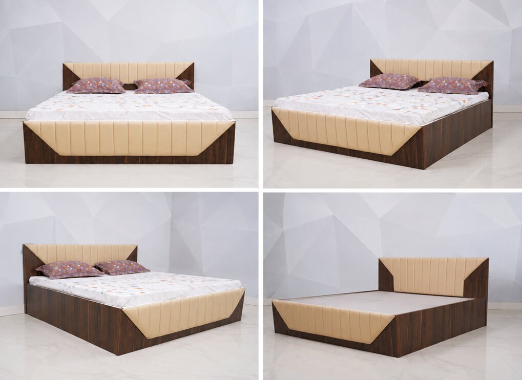 Premium 5-Piece Full Room Furniture Set – Walnut & Cream