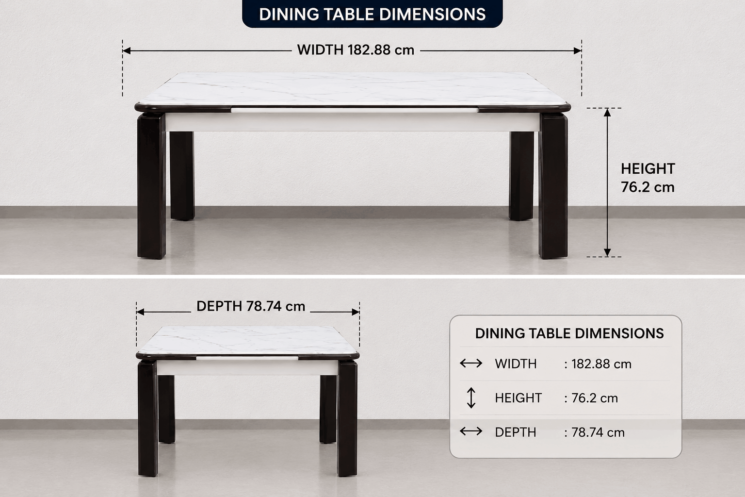 Woodsman Marble Dining Set: Dark Walnut Brown & Marble White - image 4