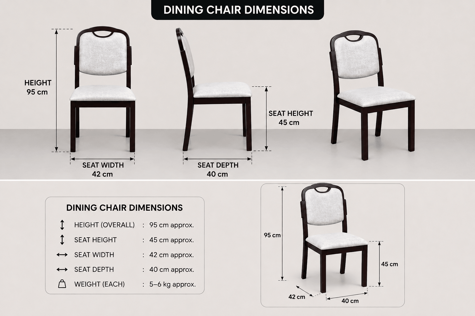Woodsman Marble Dining Set: Dark Walnut Brown & Marble White - image 5
