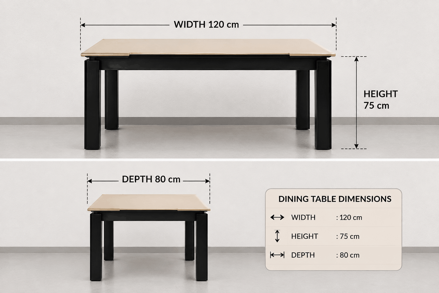 Woodsman Marble Dining Set: Matte Black & Warm Ivory - image 2