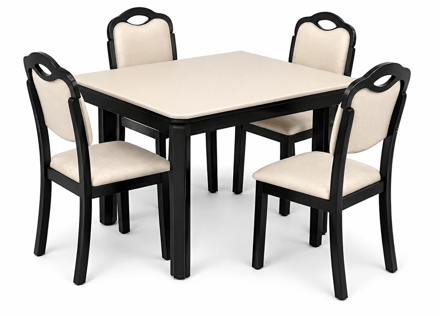 Woodsman Marble Dining Set: Matte Black & Warm Ivory - image 4