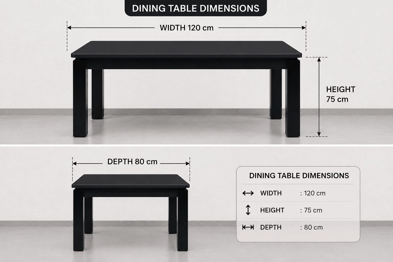 Woodsman Marble Dining Set: Matte Black & Charcoal Grey - image 3