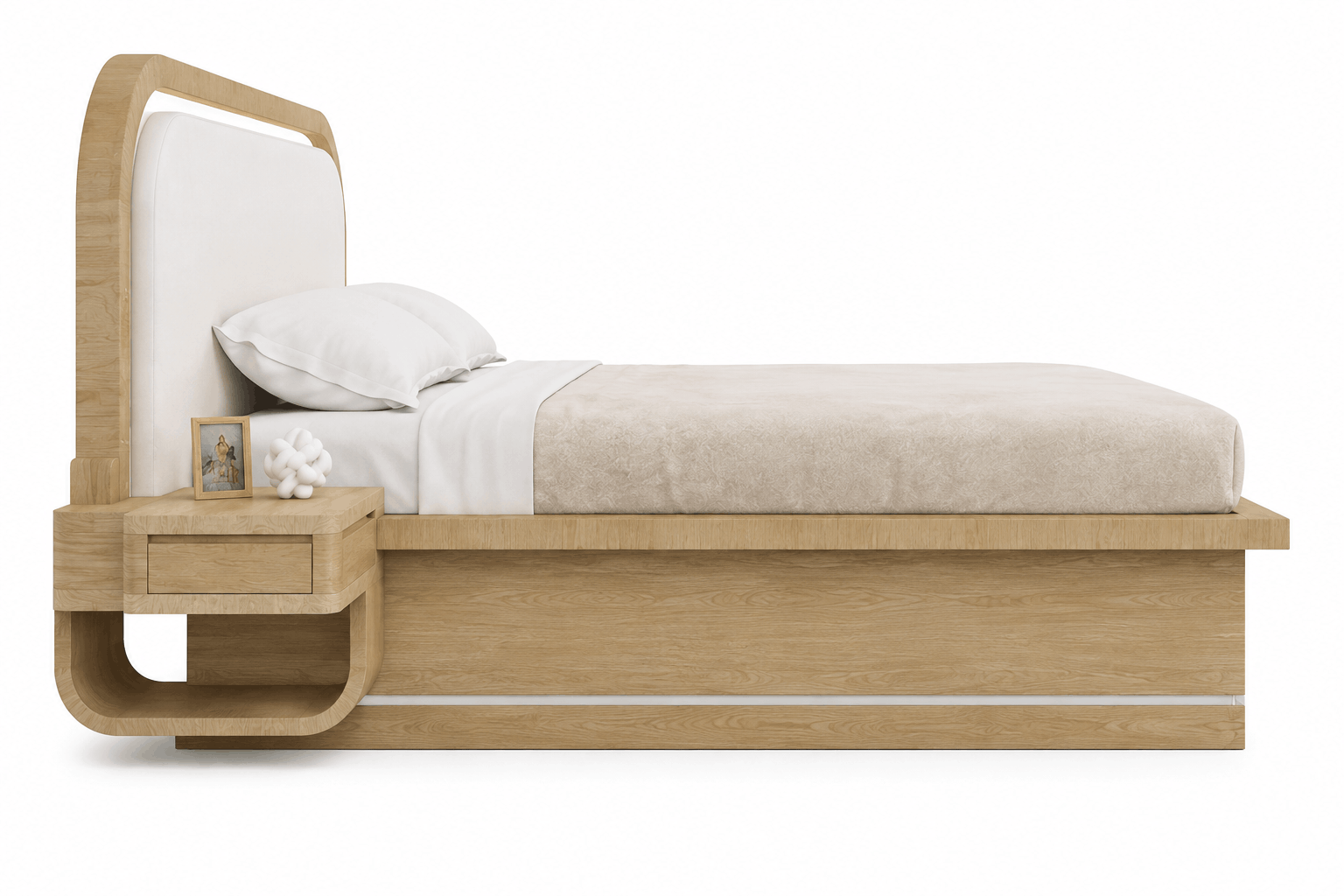 Woodsman King Size Bed with Attached Side Table - image 4