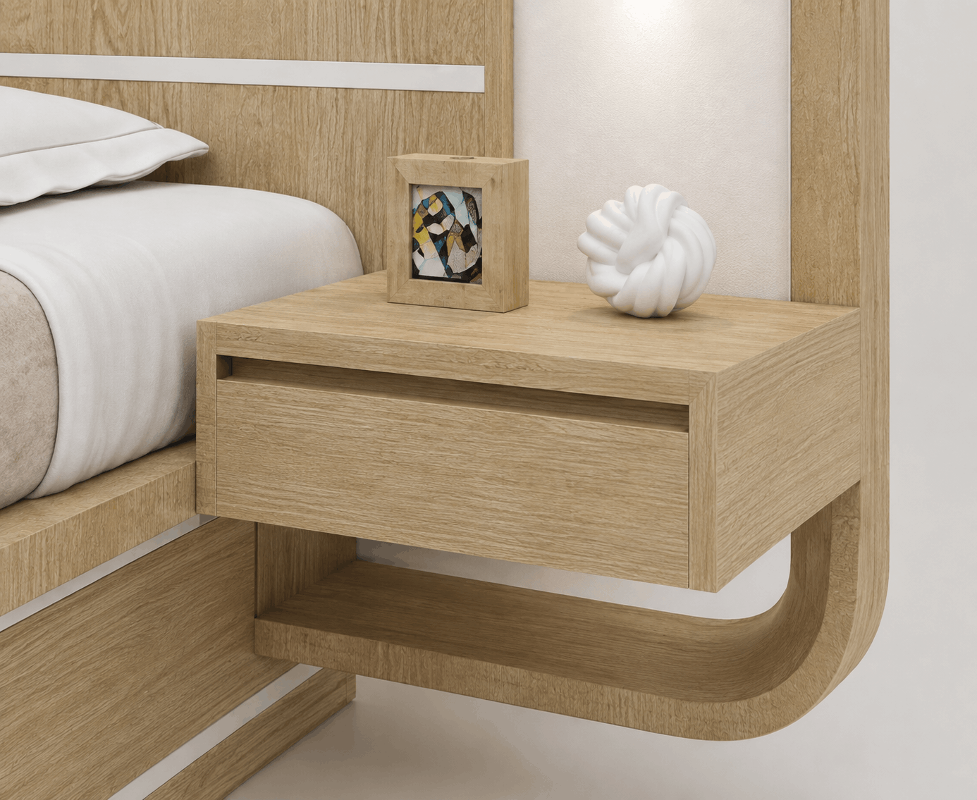 Woodsman King Size Bed with Attached Side Table - image 6