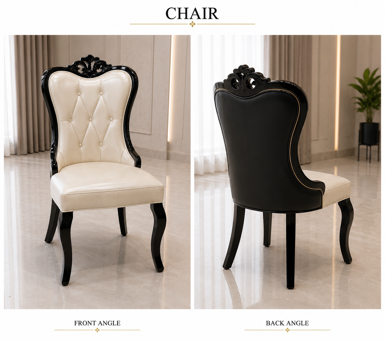 Woodsman Royale Black & White Round Dining Set image 3