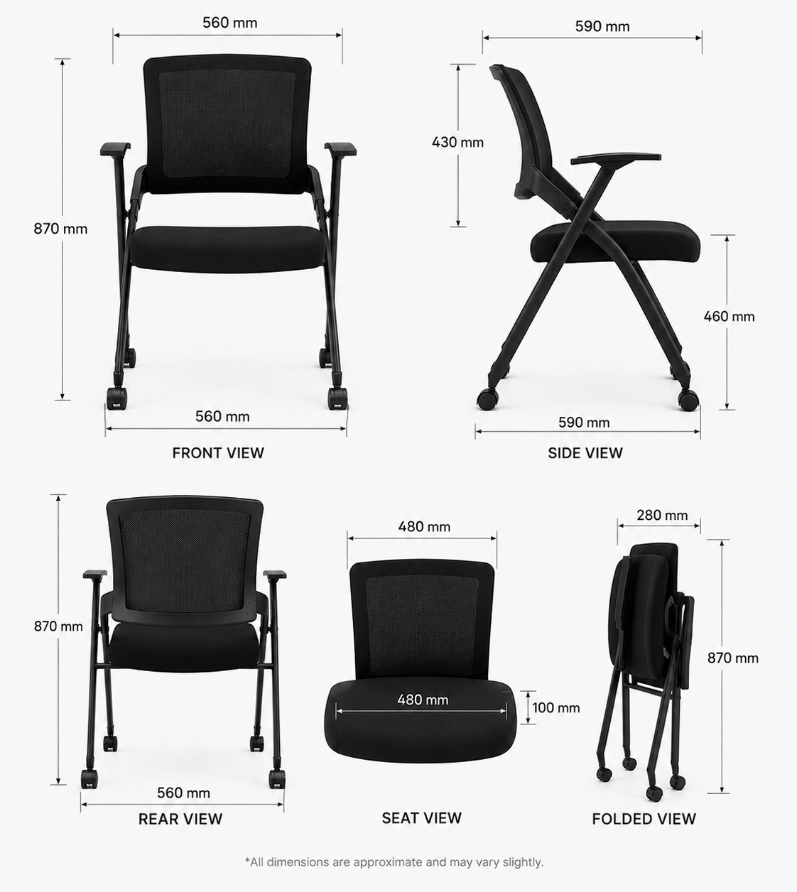 Woodsman FlexiFold Caster Chair – Set of 4 image 4