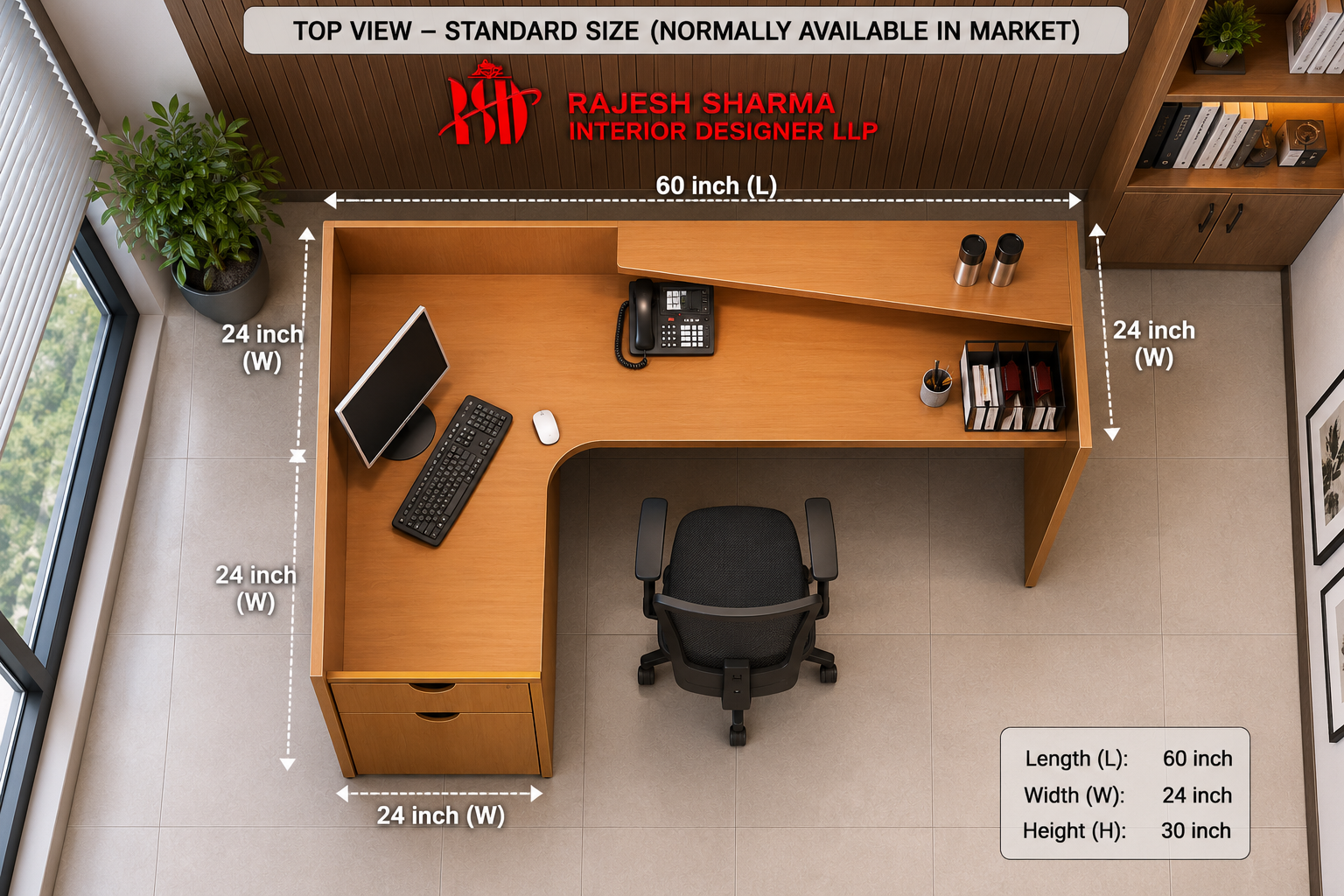 Woodsman Modern L-Shaped Executive Desk image 4